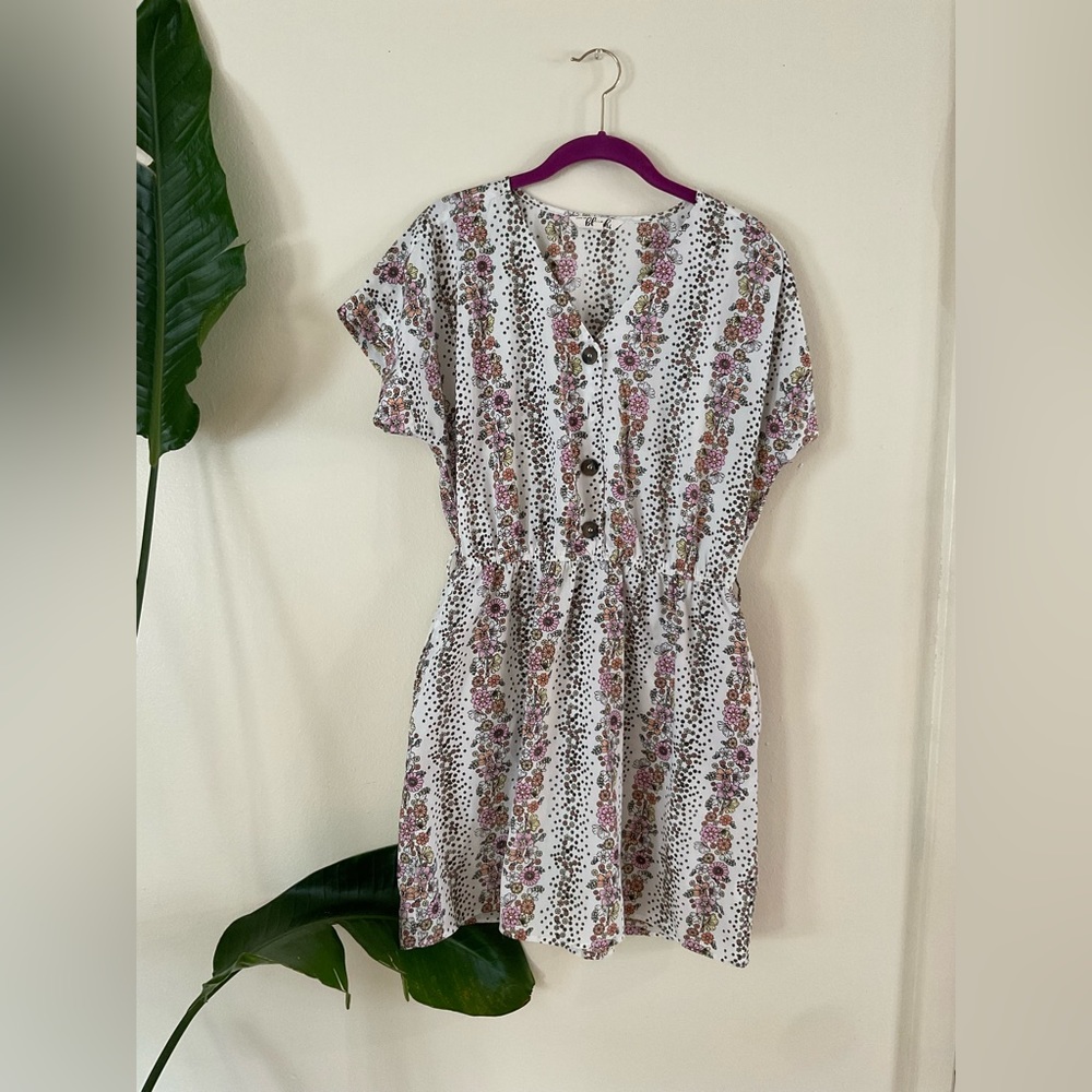 Blush, Floral Button Down Sun Dress - Size S